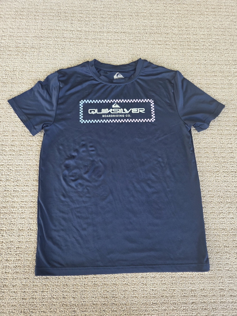 Quiksilver Youth Navy Blue Short Sleeve Performance Shirt Size L 14/16